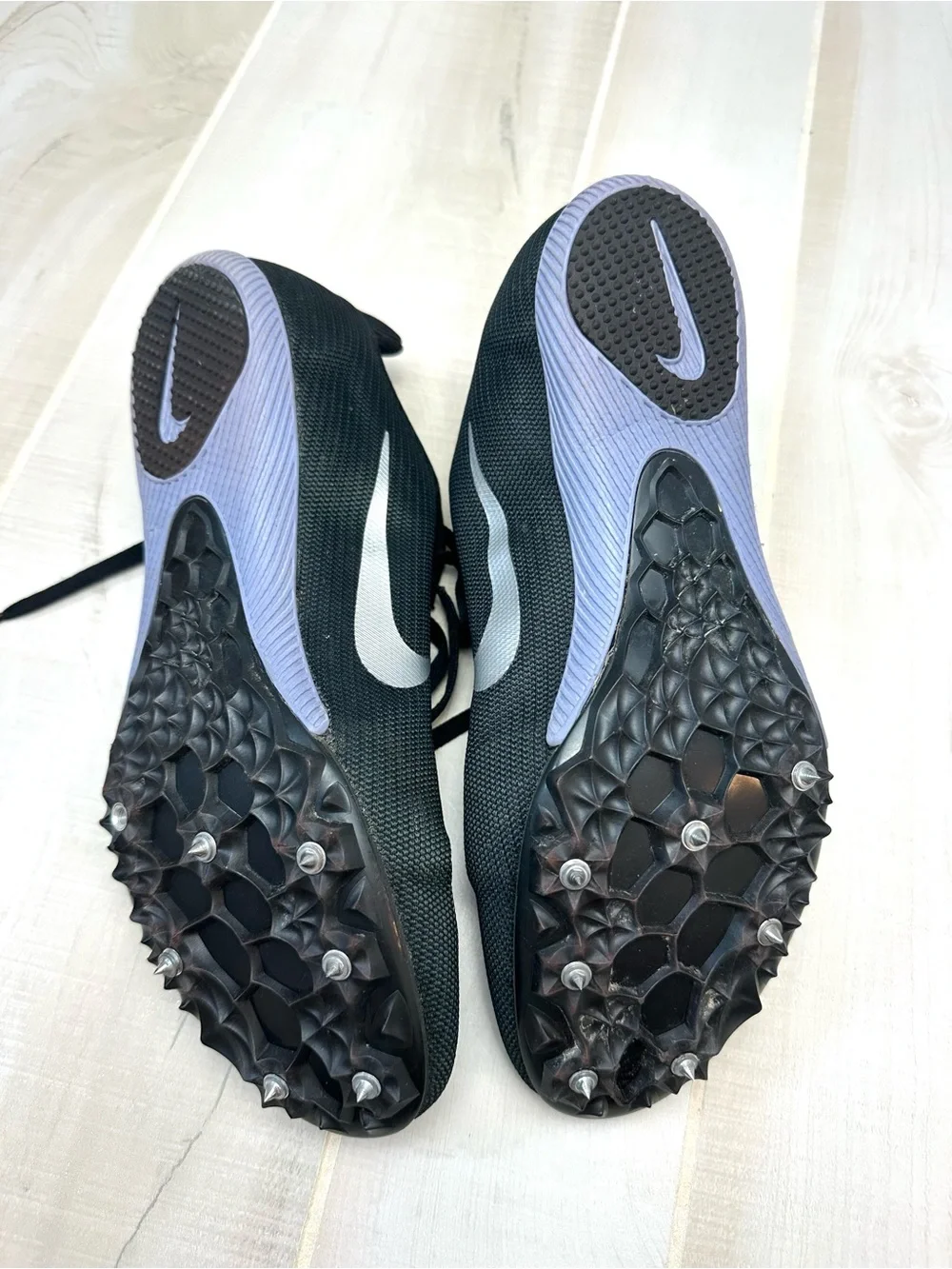 Nike Zoom Rival Track Spikes - Black with Silver Blue Accents